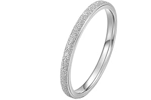 PAURO Bague Alliances pour Femme en Acier Inoxydable