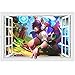 Produktbild JUNMAONO 3D League of Legends Wandaufkleber/Wandgemälde/Wand Poster/Wandbild Aufkleber/Wandbilder/Wandtattoo/Pinupbild/Beschriftung/Pad einfügen/Tapete/Tapezieren/Tapeten/Wand Zeitung/Wandmalerei/Haftnotiz/Fühlen Sie sich frei zu kleben/Instant Aufkleber/3D-Stereo-Wandaufkleber (-4)