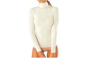 JADEA Maglia Donna 4066 Dolcevita Manica Lunga in Modal e Cashmere