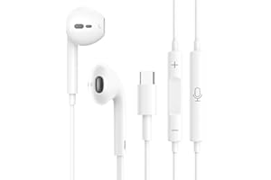 THECOOPIDEA Ecouteurs USB Type C, Ecouteurs Filaire Intra Auriculaires avec Micro et contrôle du Volume Écouteurs Stéréo HiFi Compatibles avec Samsung Galaxy S23 S22, iPhone 15, iPad Pro, Google Pixel, Hua-wei