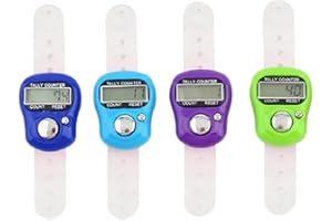 FOXCUP VONGLYHOO Mini Compteur De Comptage Numérique Compteur De Doigt Électronique LCD Compteur De Comptage De Main De Doigt Numérique LCD Couleur Aléatoire 4pcs Compteur De Poche Clicker De Doigt