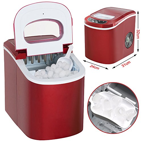Yahee Eiswürfelmaschine Eismaschine Eiswürfelbereiter Eis Würfel Maschine IceMaker Rot - 3