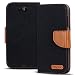 Produktbild Microsoft Lumia 540 Hülle, Conie Mobile Textil Booksytle Handyhülle, Klapptasche, Kartenfächer, Silikon Schale, Wallet Schutzhülle in Schwarz