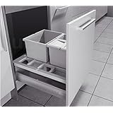 Hailo 3620631 de basura Separato K XS Inset 60.3/c70d-b-34 K para armarios de 600 mm de ancho con frontal auszug basura, plástico, Gris, 55.7 X 49.1 X 29,5 cm)