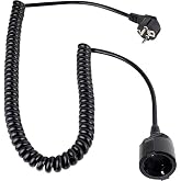 as - Schwabe Spiral Extension 2.5 m, Angled Plug, Interior | Extendable Spiral Cable for Home, Office and DIY Room