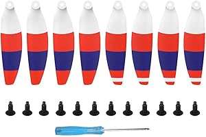Hensych 4 Paires 4726F Pliable Faible Bruit Vol Tranquille Hélice Remplacement pour Mavic Mini Drone, Double Face Rayures colorées Hélice Lames(Tricolore)