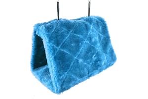 SMELEYOU Perroquet Hamac Oiseau Lit Suspendu Doux en Peluche Nid Jouets pour Cage Perruches Eclectus Perruche Calopsitte Inséparable Perroquet Cage Nid D'oiseau Perruche Jouets Bleu