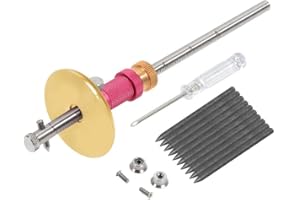 Newkiton Wheel Marking Gauge Plus with Micro Adjust Function, 1 Bearing Wheel Cutter for Soft Wood, 1 Locked Wheel Cutter for Hard Wood, 1 Metal Pin, 10 Woodworking Pencils, 1 Screwdriver Included