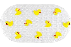 AQUALONA® Premium Child Friendly Ducks Bath Mat - PVC - Slip-resistant - Shower and Bath. BPA, Latex and Phthalate Free (Ducks)