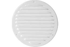 REPA MARKET Ø 16 cm, copertura per griglia di ventilazione bianca, prese d'aria rotonde, griglia di ventilazione in metallo, zanzariera integrata, ventilazione HVAC, bianco 160 mm, copertura soffite