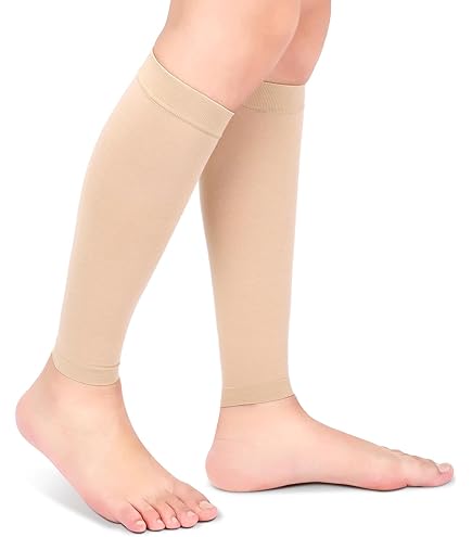 Manchons De Compression Mollets – Bas De Contention Running, Cyclisme, Equitation, Fitness – Noir/Gris, Tailles M & XL