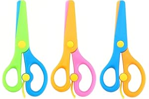 LIUJZZJ 3 Pièces de Ciseaux pour Enfantmaternelle Ciseaux pour Enfants Ciseaux en Plastique Enfants Ciseaux se Blesseront pas les Mains