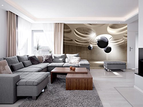 FOTOTAPETE 400×280 cm – VLIES TAPETE PREMIUM – PROFI QUALITÄT – 3 Farben zur Auswahl – Top moderne Wanddeko – Wandbilder XXL – Riesen Wandbild – Top Design Tapete – Neue exklusive Edition mit noch besser Druckauflösung – Deutsches Premium Vlies – Abstrakt Kugel 3D optisch a-C-0008-a-b - 2