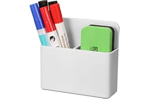 CASEBOT Magnetyczny uchwyt do markera, magnetyczny pojemnik do przechowywania na tablicę, przybory szkolne, lodówkę, biurko, szafkę i powierzchnię magnetyczną, biały