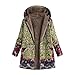 Produktbild Kapuzenjacke Damen UFODB Frauen Winter Warme Leinen Nationaler Stil Printing Mode Freizeit Leinenjacke Hochwertig Weichem Slim Fit Sweatmantel Mantel