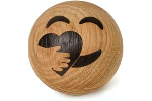 ‎SPRING COPENHAGEN Spring Copenhagen Care - Holz-Emoji-Kugel | Holzfigur | Durchmesser 7 cm | Heimdekoration | Kinderzimmer-Schmuck | Holz (FSC-Eiche) | Spring Emotions Kollektion | Design von mencke&vagnby