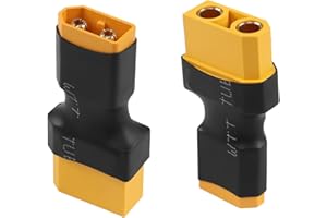 QIANRENON Lot de 2 adaptateurs XT60 mâle vers XT90 femelle ESC Socket XT90 vers XT60 Prise RC Chargeur de batterie Connecteur de conversion pour drone de voiture RC Quadrirotor modèle