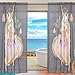 Produktbild BIGJOKE Vorhang für Fenster, transparent, Tier-Unikon, Blumen, Küche, Wohnzimmer, Schlafzimmer, Büro, Voile, 2 Stück, Multi, 55x78 inches
