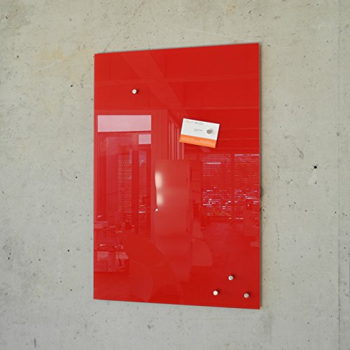 Glas Magnettafel MAX 60×40 cm rot inkl. 5 Magnete, Magnetboard / Glasmagnettafel / Magnetwand / Memoboard - 3