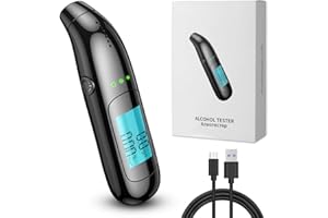 PIASHOW Alcoholimetro Homologado dgt, Alcoholímetro Portátil Profesional Digital con Pantalla LCD, Alcolimetro con Recargable por USB, Sensor Semiconductor, Test Alcoholemia para Uso Doméstico y en Fiestas