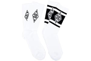 Borussia Mönchengladbach Sportsocken 2er Pack | Offizieller Fanartikel Fohlenshop | mit eingewebtem Rautenmuster des VfL | Gladbach Socken in 3 Größen