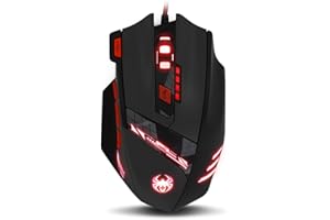 MAXIN Dland, Zelota T90, mouse di precisione, Professionale, 9200 dpi, con cavo per ingresso USB, 8 Buttons, con 7 tipi di LED, compatibile con Windows 7, 8, Vista, XP, Me, 2000 e così via.