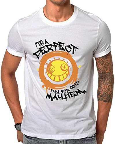 IT'S A PERFECT DAY FOR MAYHEM' OVERWATCH JUNKRAT Blizzard Game Fan Gift Geek Present Men - WHITE T-SHIRT