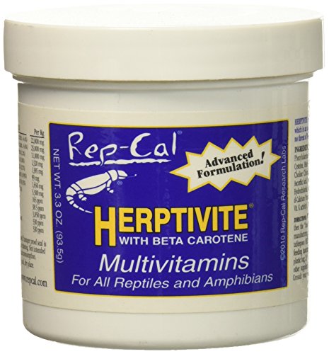 HERPTIVITE Multivitamin for reptiles and amphibians (3.3 oz) Blue Bottle, by Rep-Cal Herptivite Multivitamins