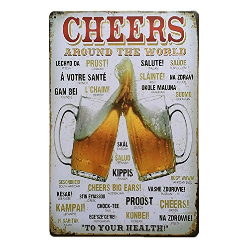 Shiningup Letter Words Tin Sign Rétrospective de la Vieille Peinture en métal, Vintage Metal Tin Wall Plaque Poster Poster Ornamental Decor for Coffee Bar Pub Beer