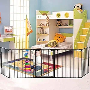 Baybee Auto Close Safety Baby Gate Auto Close Safety Baby Gate, Extra Tall and Wide Child Gate, Easy Walk Thru Durability Dog Gate for The House, Stairs, Doorways