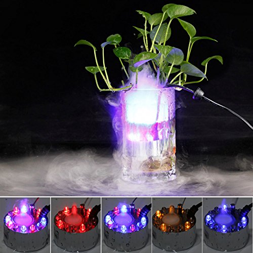 Fuloon Mist Maker Nebel-Luftbefeuchter 12 LEDs Nebel-Hersteller in Bonsai-Dekoration Licht Fogger mit AC-Adapter - 4