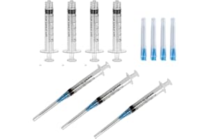 WELLNESS & CARE 25 Jeringuillas 2ml con 25uds de 23G desechables con embalaje individual y esterilizado. Jeringuilla con aguja para dispensación líquidos, alimentacion, jardineria. Jeringa con cabezal luer-lock