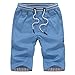 Produktbild Yesmile Herren Kurz Hose Männer Sommer Sport Stretch Slim Fit |Cargo Bermuda Shorts |Jogginghose Sport Hose |Trainingsshorts für Männer | Freizeitshorts|Workout Fitness| Gym Short Pants (L, Blau)