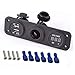 Produktbild Magicmoon 12V Universal 3 in 1 Zigarettenanzünder Steckdose Dual USB Power Adapter Ladegerät LED digital Voltmeter für Auto Motorrad Boot Reiten Mäher Traktor Reise Anhänger Wohnwagen