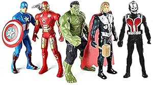 Avengers toy Set of 5 Twist and Move Marvels Super Hero characters Action Figure Play Set : Captain America, Hulk, Thor, Iron Man and Ant man best gift for birthday for baby, kids toddlers boys girls (Multicolor).