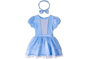 Lito Angels Baby Mädchen Prinzessin Kostüm Kleid Body Strampler Party Verkleidung Outfit mit Stirnban