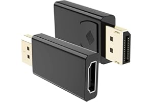 VMOJO DisplayPort Male to HDMI Female Adapter | DP to HDMI Converter Gold Plated | Compatible with Computer/Desktop/Labtop/PC/Monitor/HDTV - Black