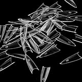 Well-Goal 500pcs Clear Sharp Ending Stiletto glitter Color False Nail Tips Acrylic Nail