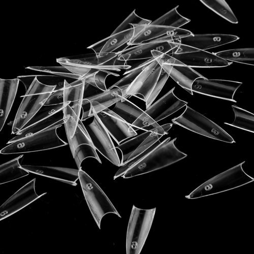 Well-Goal 500pcs Clear Sharp Ending Stiletto glitter Color False Nail Tips Acrylic Nail