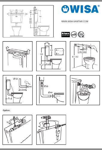 WISA Aufputzspülkasten WISA AP Spülkasten 1070 weiß tiefhängend - 4
