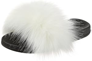 Nasogetch Pantofole Donna Peluche Ciabatte con Pelo Pelose Estive Sandali Pelliccia Ecologica