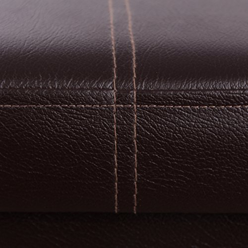 Songmics Sitzhocker Sitzbank mit Stauraum faltbar 3-Sitzer belastbar bis 300 kg kunstleder braun 110 x 38 x 38 cm LSF703 - 8