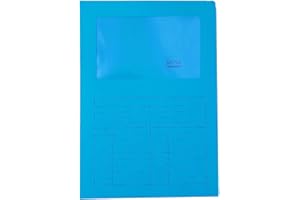 Blasetti Cartelline Portadocumenti con Finestra - Sintex AZZURRA raccoglitore documenti per ufficio, Formato A4, Colore Azzurro, Confezione 50 pezzi, Carta 120gr, Aperta su due lati