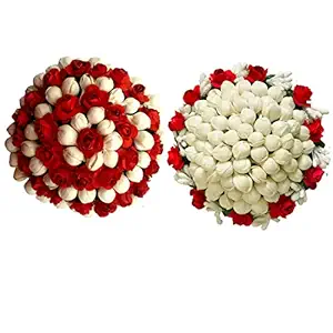 GadinFashion Bun Juda Maker Flower Gajra Hair Accessories For Women and Girls,Wedding Multicolor Pack-02