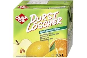 24 Packungen a 500ml Durstlöscher Quickfit Apfel Orange Zitrone mit Strohhalm