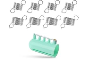 PRMAPE 9 Ditale Per Maglieria, Include 1 Guida Filo di Plastica, Acciaio 8 Inossidabile Spirale Anello Intrecciato, Supporto per Dito Guidafilo in Metallo Ditale Per L'artigianato Fai Da Te