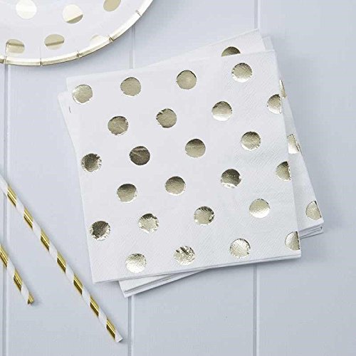 Pick and Mix - Gold Foiled Polka Dot Paper Napkins