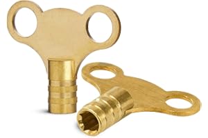 Goodility Brass Radiator Key for Bleeding Radiators, 5mm Radiator Bleed Key UK, Pack of 2 Solid Radiator Air Vent Keys for Optimizing Central Heating Systems