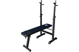 FIT4HOME LTD Adjustable Folding Sit Up Weight Bench Barbell Dip Station Lifting Chest Press Black | ES555 Black