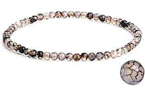 EUMENIDES Tobillera de turmalina, tobillera de piedra de cristal, 9,45", 4/6MM,